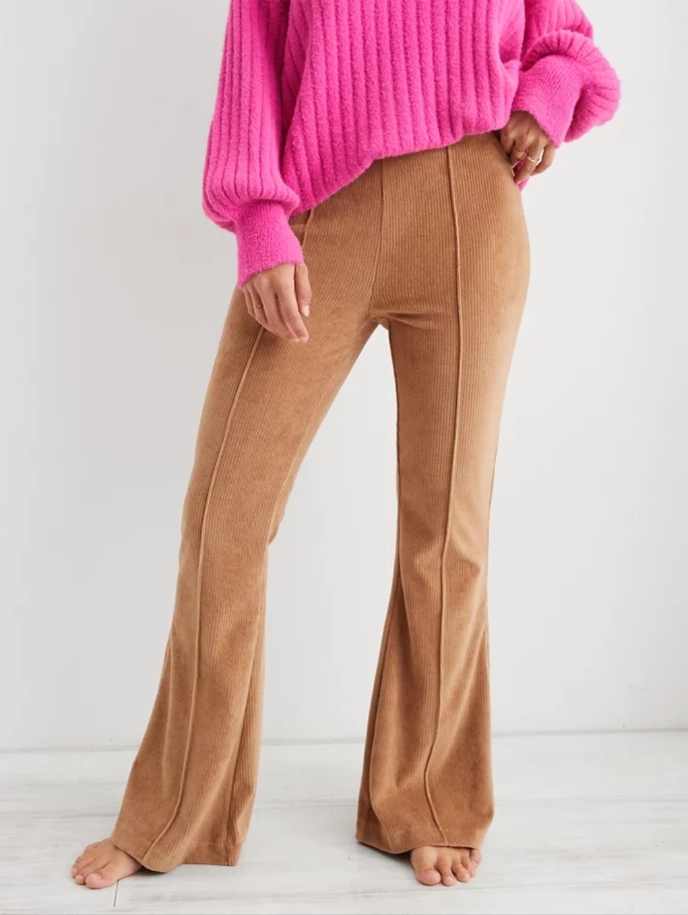 Aerie Groove On Rib Velour Flare Pants Small
